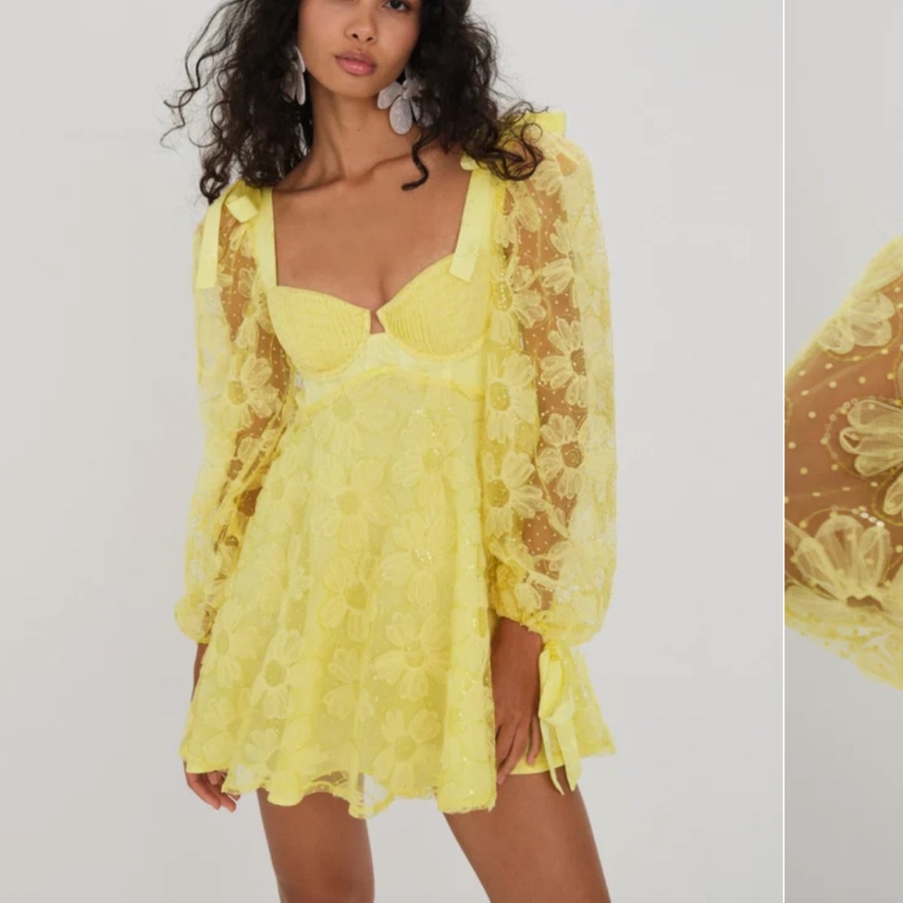 Yellow For Love & Lemons dress size small